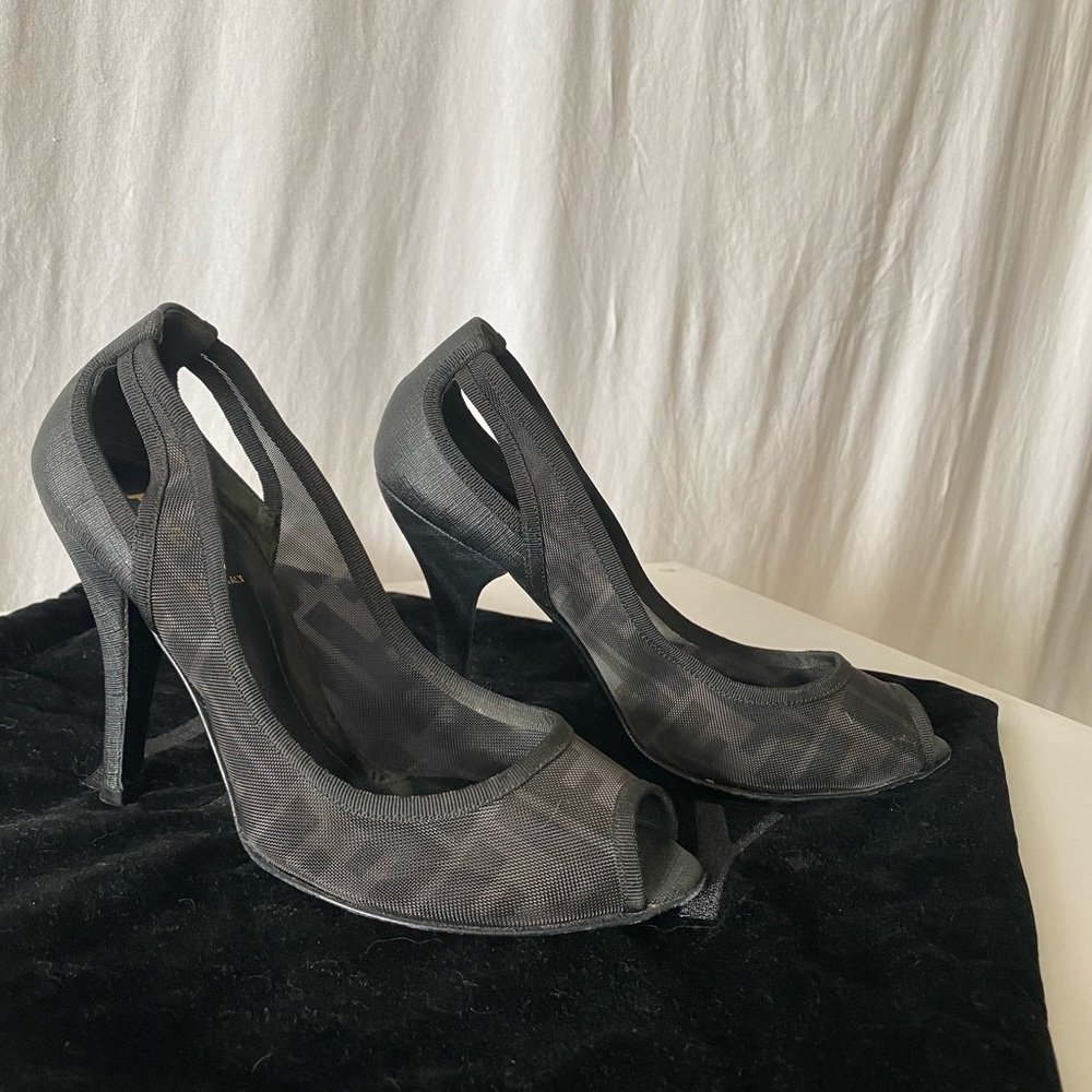 Black Mesh Fendi Heels